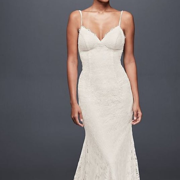 David's Bridal Dresses & Skirts - WEDDING DRESS- Soft Lace Wedding Dress w/ Low Back